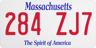 MA license plate 284ZJ7