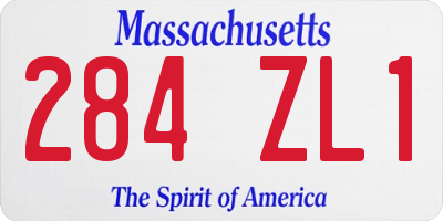 MA license plate 284ZL1