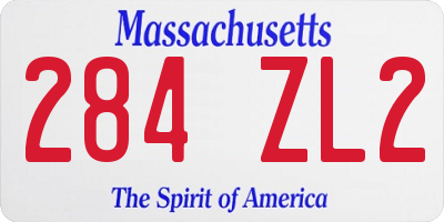MA license plate 284ZL2