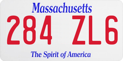 MA license plate 284ZL6