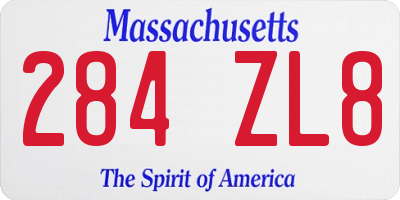 MA license plate 284ZL8
