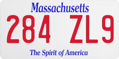 MA license plate 284ZL9