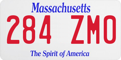 MA license plate 284ZM0