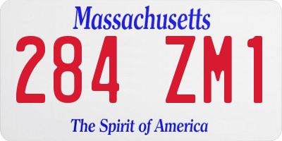 MA license plate 284ZM1