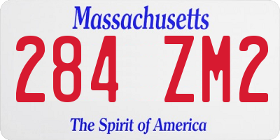 MA license plate 284ZM2