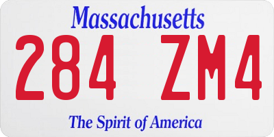 MA license plate 284ZM4
