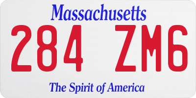 MA license plate 284ZM6
