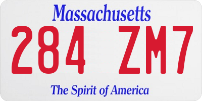 MA license plate 284ZM7