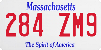 MA license plate 284ZM9
