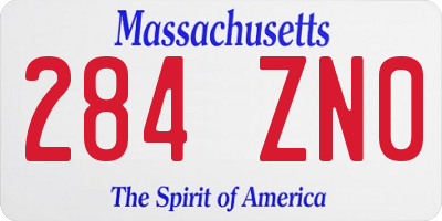 MA license plate 284ZN0
