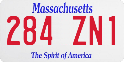 MA license plate 284ZN1