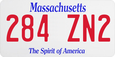 MA license plate 284ZN2