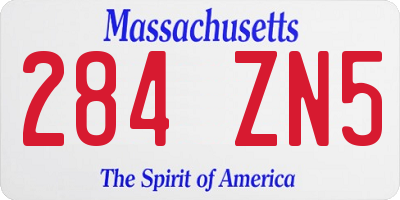 MA license plate 284ZN5