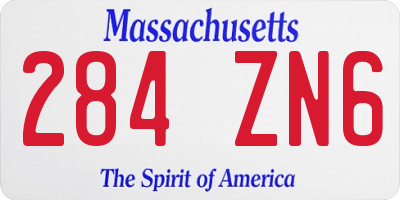 MA license plate 284ZN6