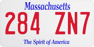 MA license plate 284ZN7