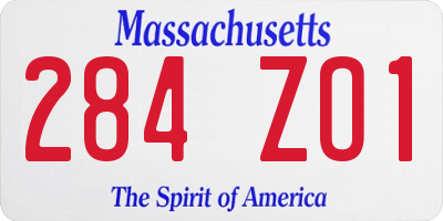 MA license plate 284ZO1