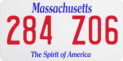MA license plate 284ZO6