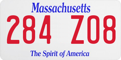 MA license plate 284ZO8