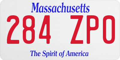 MA license plate 284ZP0