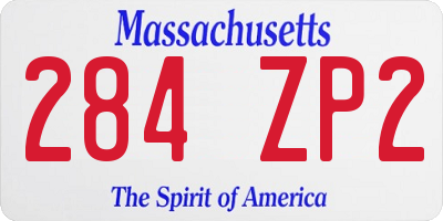 MA license plate 284ZP2