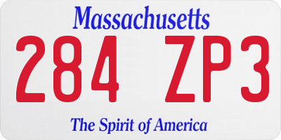 MA license plate 284ZP3