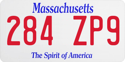 MA license plate 284ZP9