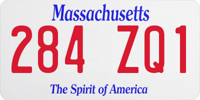 MA license plate 284ZQ1