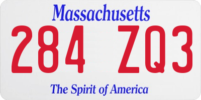 MA license plate 284ZQ3