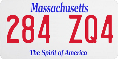 MA license plate 284ZQ4