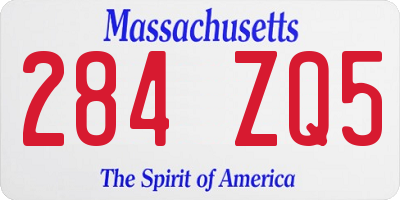 MA license plate 284ZQ5