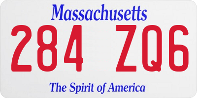 MA license plate 284ZQ6