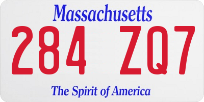 MA license plate 284ZQ7