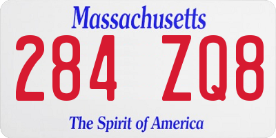 MA license plate 284ZQ8