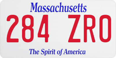 MA license plate 284ZR0
