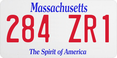 MA license plate 284ZR1