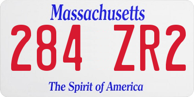 MA license plate 284ZR2