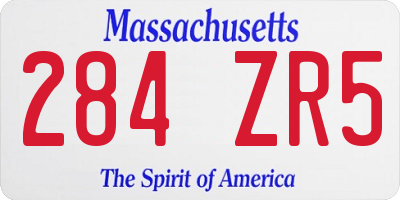 MA license plate 284ZR5