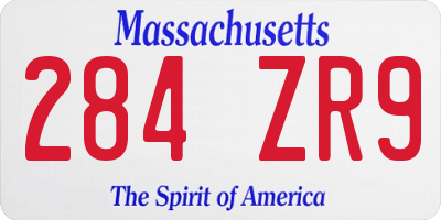 MA license plate 284ZR9