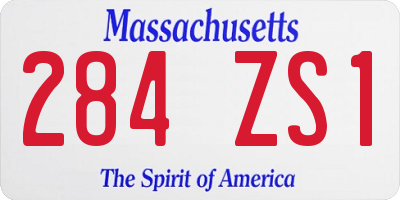 MA license plate 284ZS1