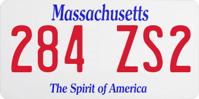 MA license plate 284ZS2