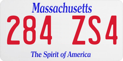 MA license plate 284ZS4