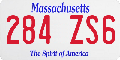 MA license plate 284ZS6