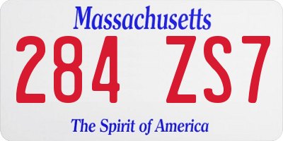 MA license plate 284ZS7