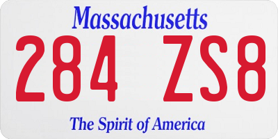 MA license plate 284ZS8