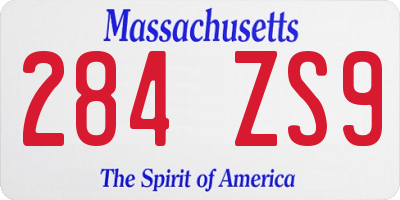 MA license plate 284ZS9