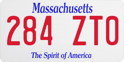 MA license plate 284ZT0