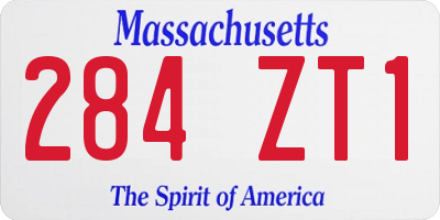 MA license plate 284ZT1