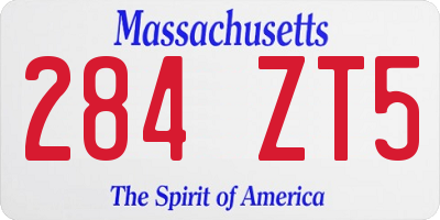 MA license plate 284ZT5