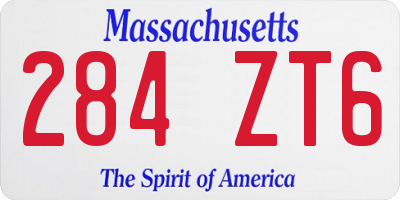 MA license plate 284ZT6