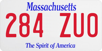 MA license plate 284ZU0